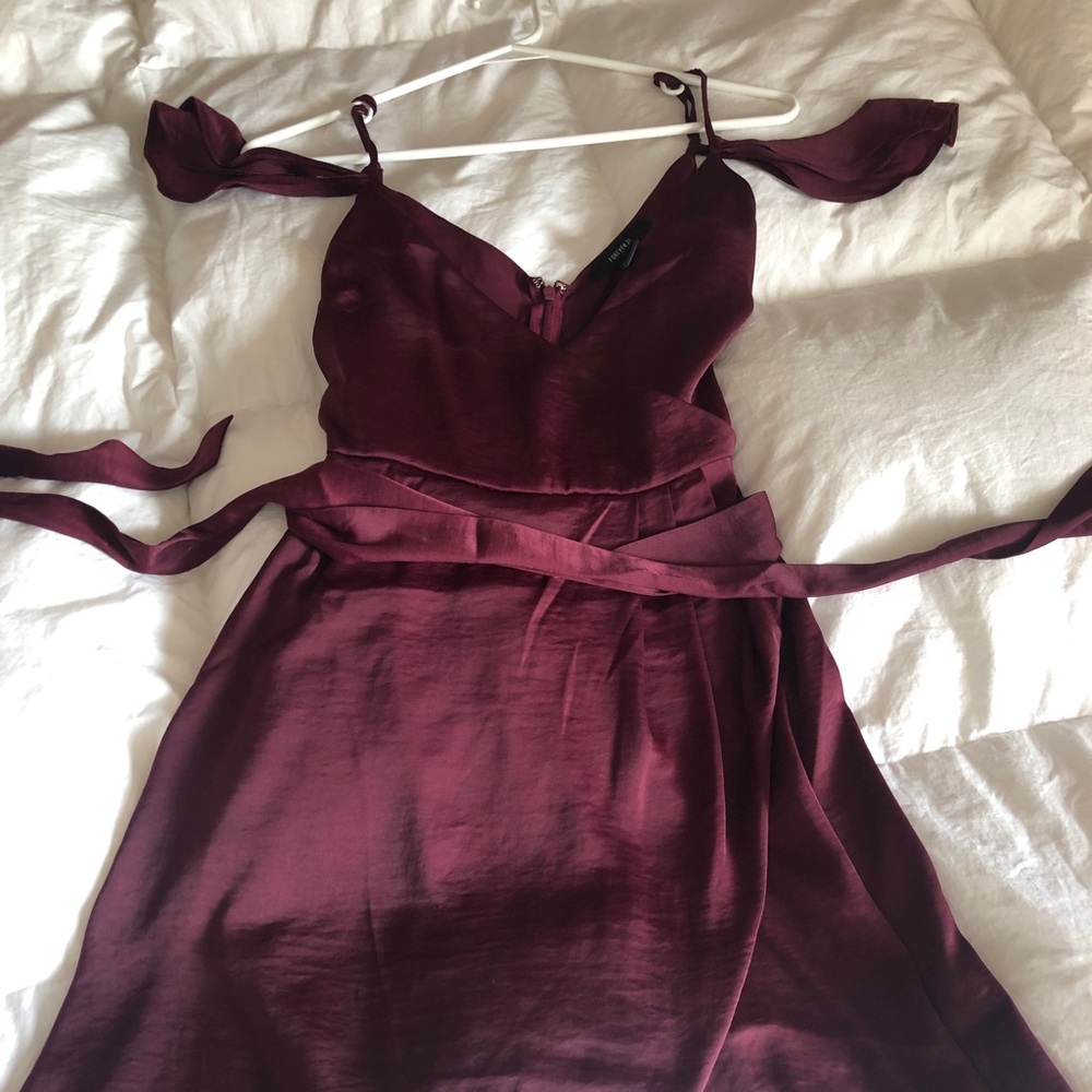 Maroon silky dress